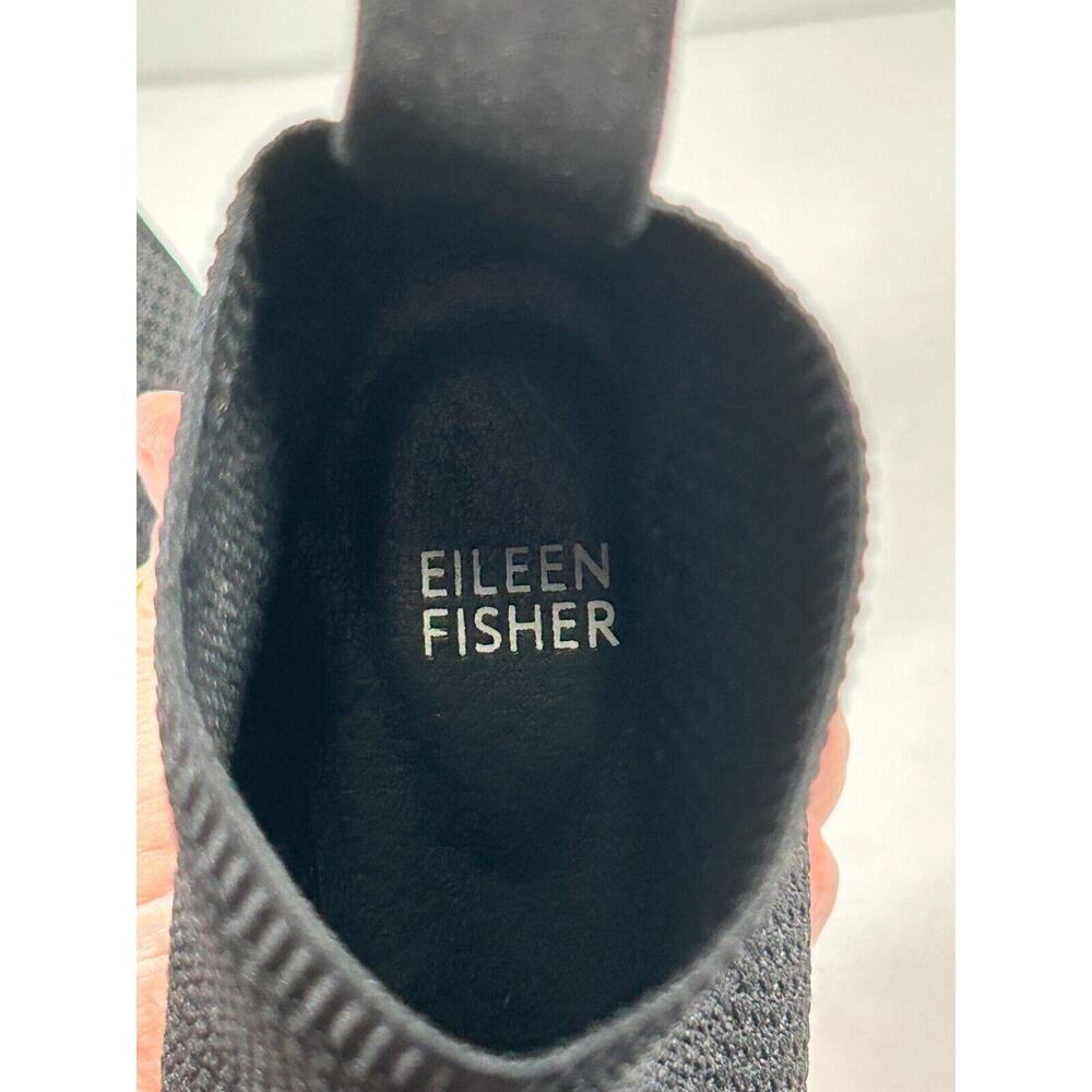 Eileen Fisher London Womens Black Stretch Knit Wedge Platform Ankle Boots Size 5 - Picture 10 of 12